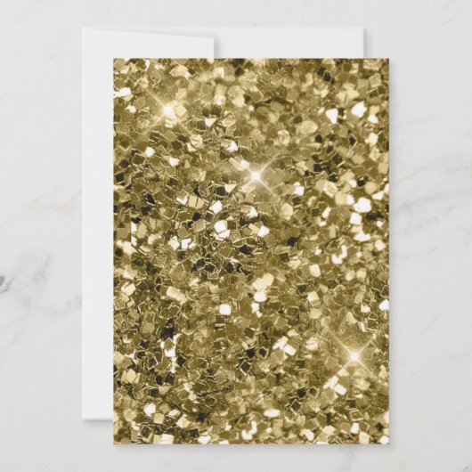 ラグジュアリー華美金ゴールドブラック結婚イスラム 招待状 (裏面)