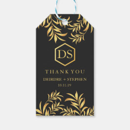 ラグジュアリー葉ゴールデン結婚ズの感謝のギフトラベル ギフトタグ