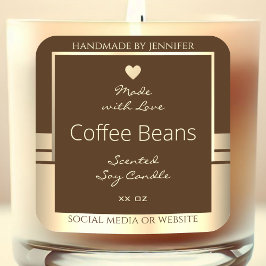 ラグジュアリー製品パッケージラベルDark Brown & 金ゴールド スクエアシール