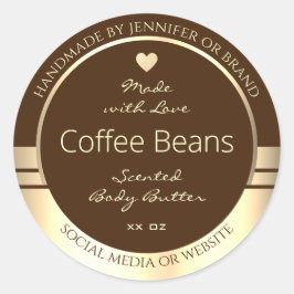 ラグジュアリー製品パッケージラベルDark Brown & 金ゴールド ラウンドシール