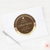 ラグジュアリー製品パッケージラベルDark Brown & 金ゴールド ラウンドシール (封筒)