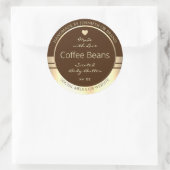 ラグジュアリー製品パッケージラベルDark Brown & 金ゴールド ラウンドシール (バッグ)