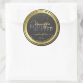 ラグジュアリー製品パッケージングラベルDark Gray and金ゴールド ラウンドシール (バッグ)