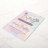 ラグジュアリー誕生日招待状 箔招待状 (回転した状態)