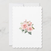 ラグジュアリー赤面ピンクフローラ金ゴールドファーストホーリーコミュニオン 招待状 (裏面)