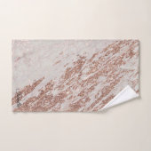 ラグジュアリー赤面ピンクローズグリッターマーブル バスタオルセット (ハンドタオル)