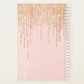 ラグジュアリー赤面ピンク金ゴールドスパークリーグリッターフリンジ プランナー手帳 (裏面)