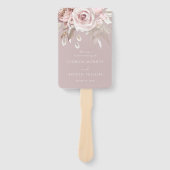 ラグジュアリー赤面フローラボタニカル結婚式 プログラム ハンドファン (正面)