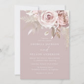 ラグジュアリー赤面フローラ結婚プレミアム 招待状 (正面)