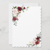 ラグジュアリー赤面ブルゴーニュフローラ金ゴールド聖餐式 招待状 (裏面)