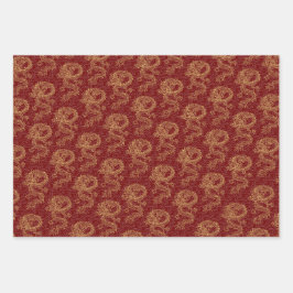 ラグジュアリー辰年を歓迎 ラッピングペーパーシート