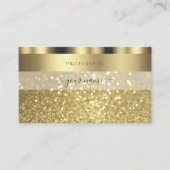 ラグジュアリー金ゴールドきらめくきらめくグリッターグラマラス 名刺 (正面)