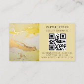 ラグジュアリー金ゴールドきらめくグリッターグラマラーマーブルー 名刺 (裏面)