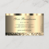 ラグジュアリー金ゴールドきらめくグリッターシメリーゴールデン 名刺 (裏面)