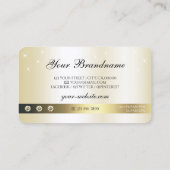 ラグジュアリー金ゴールドきらめくグリッタースターズモダンロゴ 名刺 (裏面)