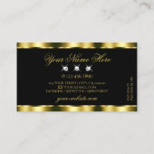 ラグジュアリー金ゴールドきらめくブラックダイアモンズグラマラス 名刺 (裏面)
