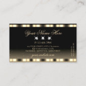 ラグジュアリー金ゴールドきらめくブラックダイアモンズグラマラス 名刺 (裏面)
