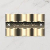 ラグジュアリー金ゴールドきらめくブラックダイアモンズグラマラス 名刺 (正面)