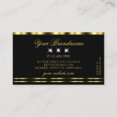 ラグジュアリー金ゴールドきらめくブラックダイアモンズグラマラス 名刺 (裏面)