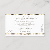 ラグジュアリー金ゴールドきらめくホワイトダイヤモンドイニシャル 名刺 (裏面)