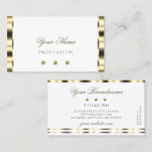 ラグジュアリー金ゴールドきらめくホワイトダイヤモンドグラマラス 名刺 (正面/裏面)