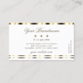 ラグジュアリー金ゴールドきらめくホワイトダイヤモンドグラマラス 名刺 (裏面)