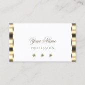 ラグジュアリー金ゴールドきらめくホワイトダイヤモンドグラマラス 名刺 (正面)