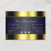 ラグジュアリー金ゴールドとダークブルーのグラデーション（ダイヤモンド） 名刺 (裏面)