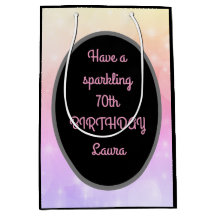 ラグジュアリー金ゴールドとピンクパーソナライズされた70th誕生日