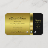 ラグジュアリー金ゴールドとブラックウィズきらめくモンド 名刺 (裏面)