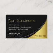 ラグジュアリー金ゴールドとブラックスタイルエレガントプロフェッショナル 名刺 (裏面)