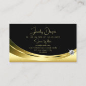 ラグジュアリー金ゴールドとブラックスパークルダイヤモンド付モダンき 名刺 (裏面)