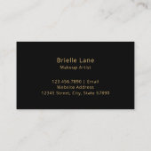 ラグジュアリー金ゴールドとブラックマーブル 名刺 (裏面)