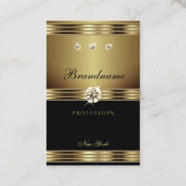 ラグジュアリー金ゴールドとブラックライトニングダイヤモンド 名刺