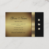 ラグジュアリー金ゴールドとブラックライトニングダイヤモンド 名刺 (裏面)