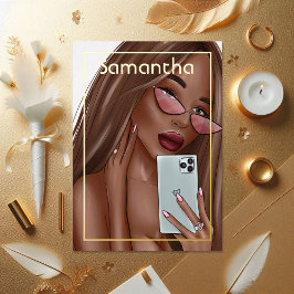 ラグジュアリー金ゴールドアフリカンアメリカン誕生日 箔招待状