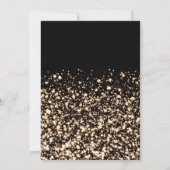 ラグジュアリー金ゴールドウィンターシャイニースターズカンパニークリスマス 招待状 (裏面)