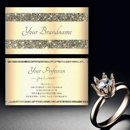 ラグジュアリー金ゴールドエフェクトゴールデングリッタースパークルスターズ 名刺