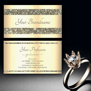 ラグジュアリー金ゴールドエフェクトゴールデングリッタースパークルスターズ 名刺