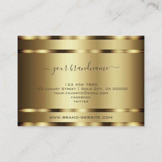 ラグジュアリー金ゴールドエフェクトプロフェッショナルとグラマラス 名刺 (裏面)