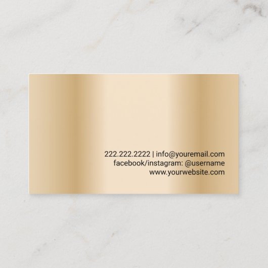 ラグジュアリー金ゴールドエンブレムプロフェッショナルパーティープライベートシェフ 名刺 (裏面)