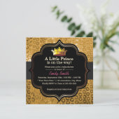 ラグジュアリー金ゴールドクラウンリトルプリンスベビーシャワー 招待状 (スタンド正面)