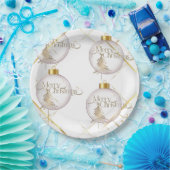 ラグジュアリー金ゴールドクリスマス紙プレート ペーパープレート (パーティー)