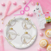 ラグジュアリー金ゴールドクリスマス紙プレート ペーパープレート (パーティー)