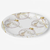 ラグジュアリー金ゴールドクリスマス紙プレート ペーパープレート (アングル)