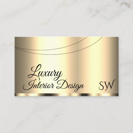 ラグジュアリー金ゴールドグラマラスとイニシャルプロフェッショナル 名刺 (正面)