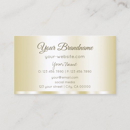 ラグジュアリー金ゴールドグラマラスプロフェッショナルとシンプル 名刺 (裏面)