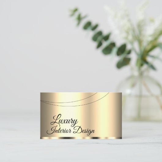 ラグジュアリー金ゴールドグラマラスプロフェッショナルとシンプル 名刺 (スタンド正面)