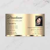 ラグジュアリー金ゴールドグラマリーシックとフォトプロフェッショナル 名刺 (裏面)