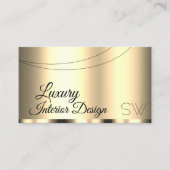 ラグジュアリー金ゴールドグラマールウィズモノグラムプロフェッショナル 名刺 (正面)